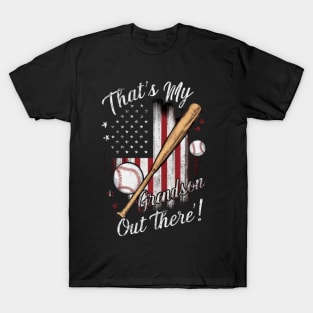 That's My Grandson Out There Grandma Baseball and Softball Women Gifts T-Shirt